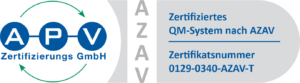 APV-Zertifikat QM-0129-0340: Weiterbildungsagentur WBA – AZAV-zertifizierte Bildungsangebote